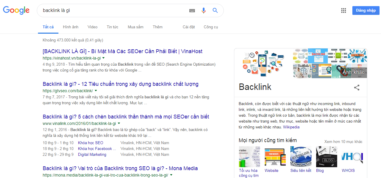 Tìm kiếm từ khóa trên google