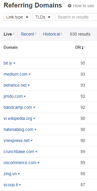 Tìm domain đặt link